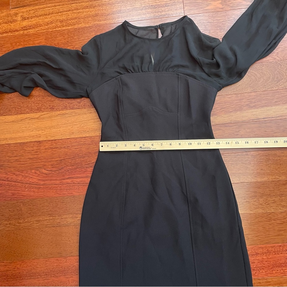 Maeve Black Long Sleeve Dress with Sheer Detail - Picture 9 of 9